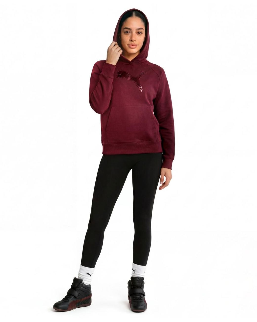 PUMA Red Ess Elevated Sequin Sweatshirt