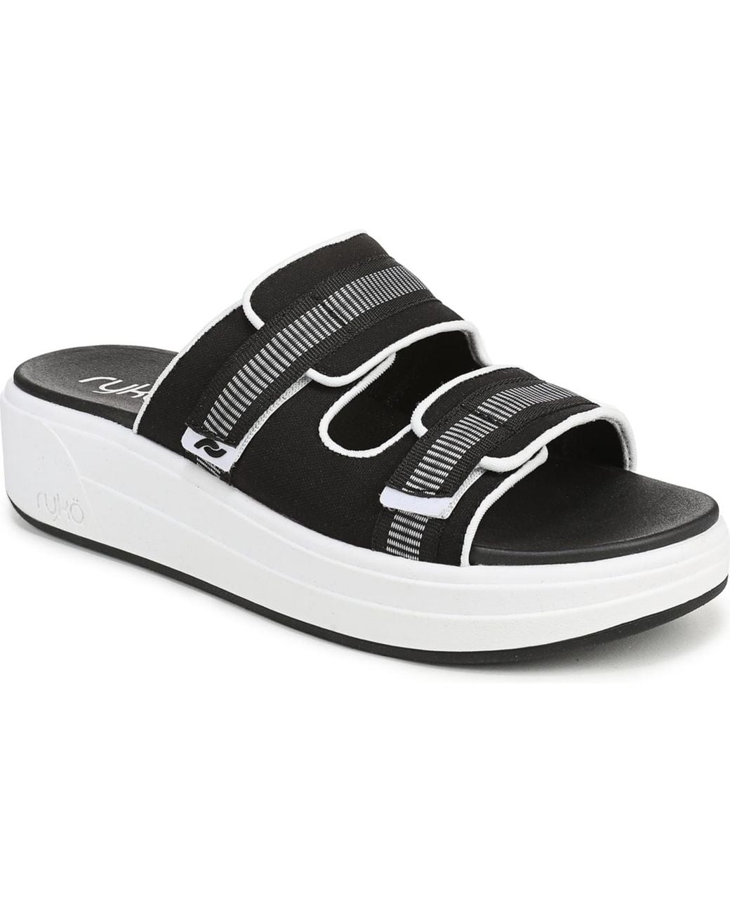 Ryka White Viv Slide Sandals