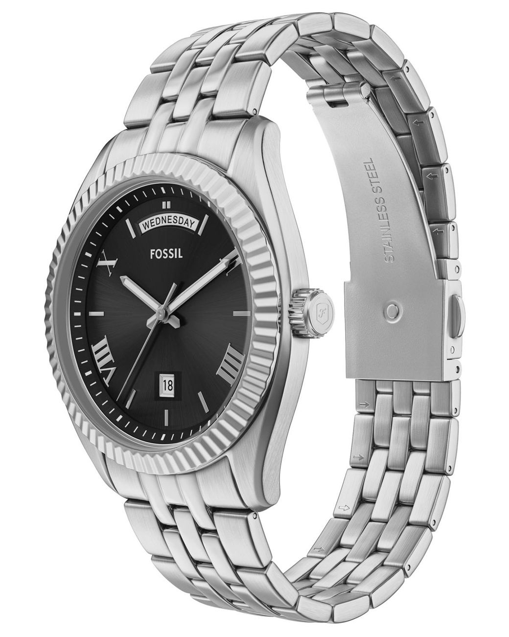 Fossil Campbell Three-hand Day-date Stainless Steel Watch in Gray for ...
