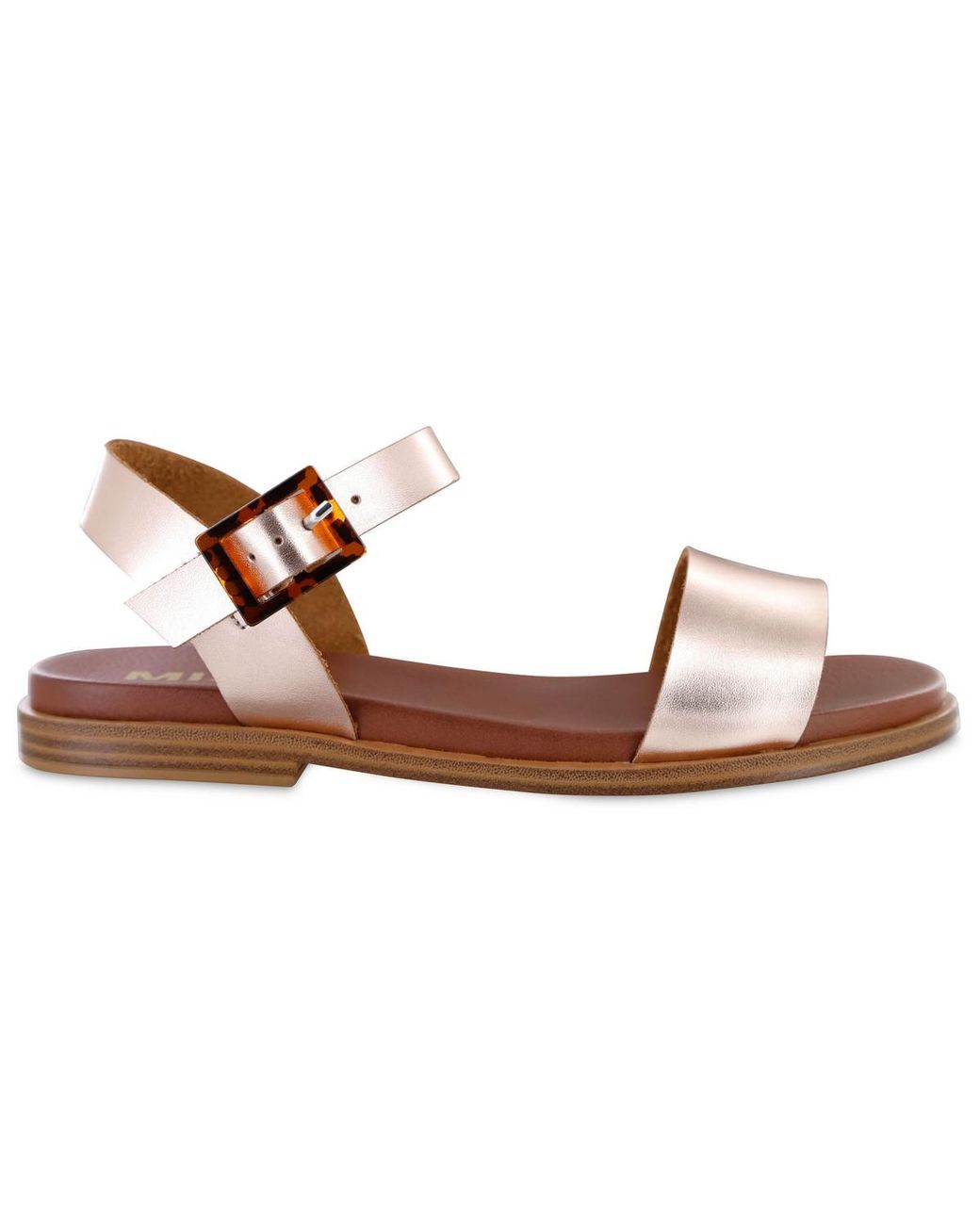 MIA Brown Peyton Round Toe Flat Sandals