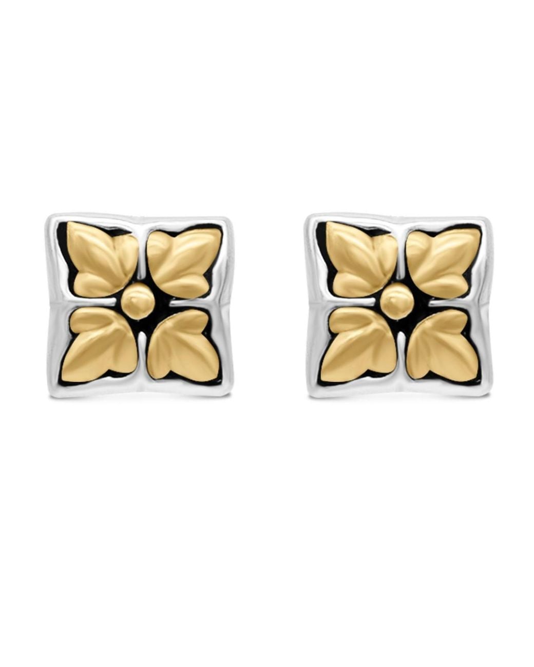 DEVATA Metallic Maple Leaf Stud Earrings