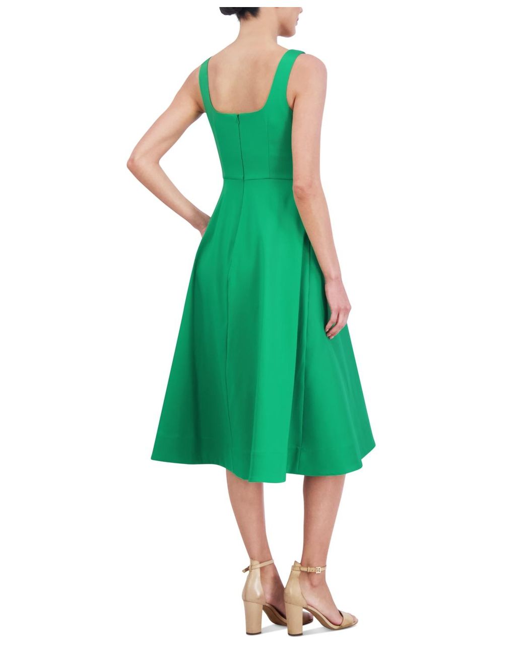 Eliza J Asymmetrical Midi Dress in Green Lyst