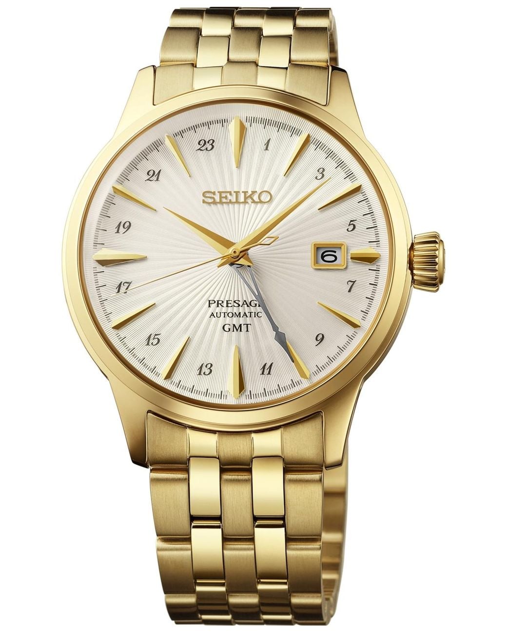 Time Watch Colourful Seiko Presage Cocktail Time Gold-tone Stainless Steel Bracelet Watch 40 ...