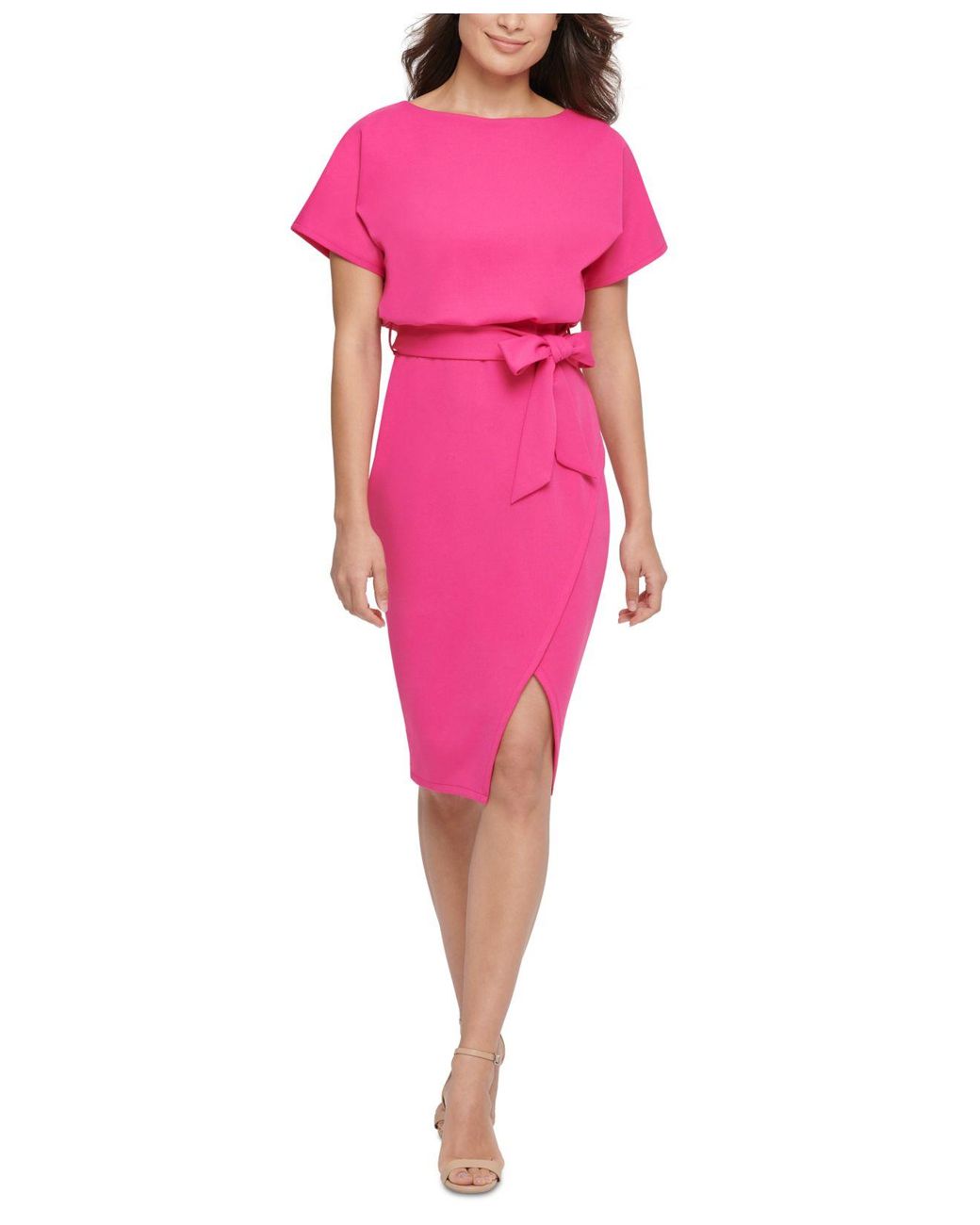 Kensie Blouson Wrap Dress in Pink Lyst