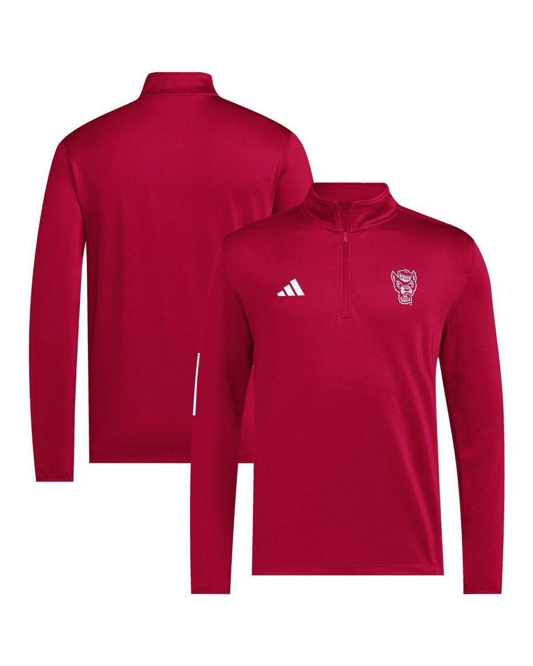 Adidas Red Nc State Wolfpack Strategy Half-zip Golf Jacket for men