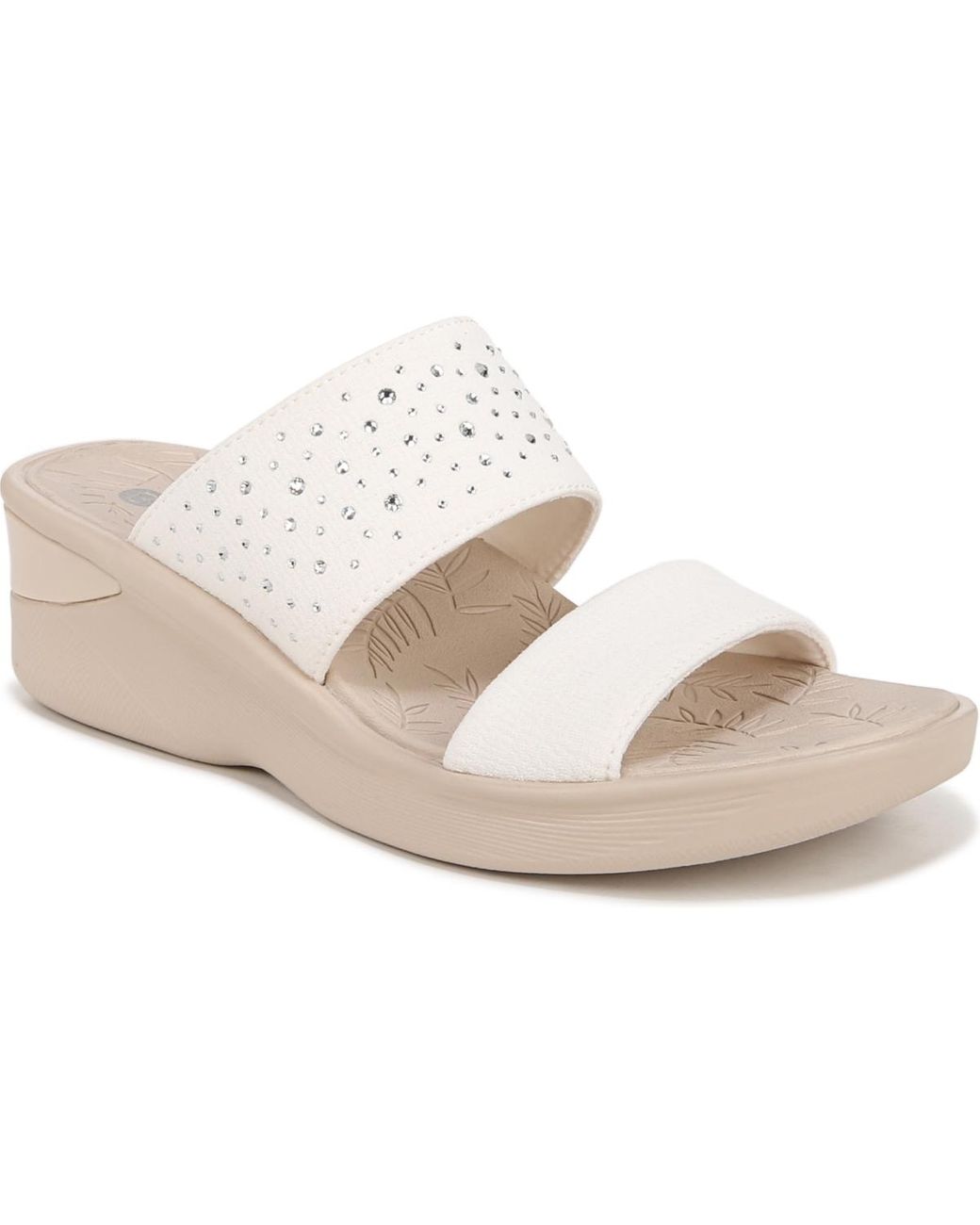 Bzees Sienna Bright Washable Slide Wedge Sandals in White Lyst