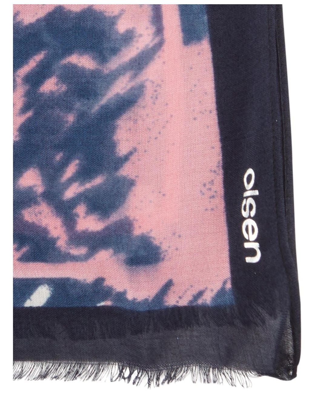 Olsen Blue Patchwork Scarf