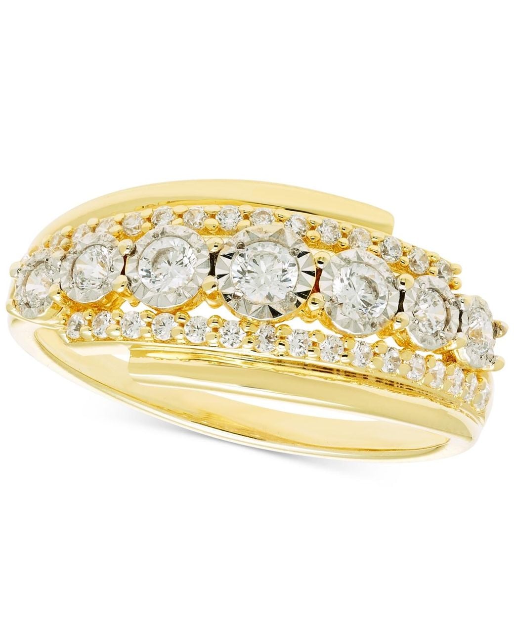 Macy's Metallic Diamond Three Row Ring (1/2 Ct. T.w.