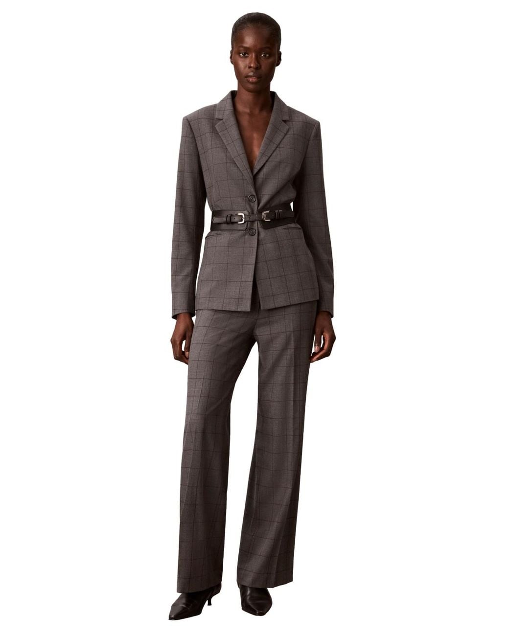 Calvin Klein Brown Belted Blazer