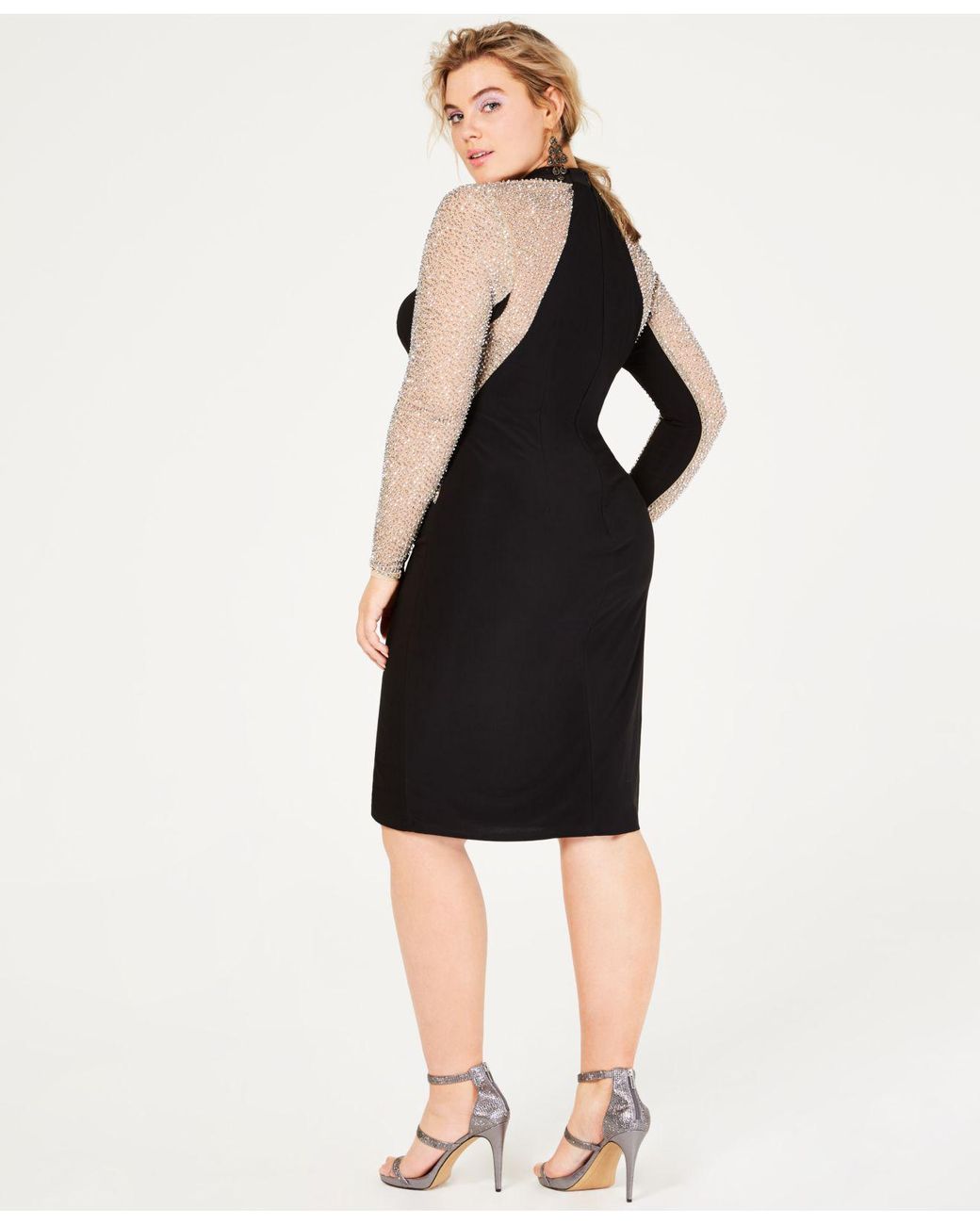 Xscape plus size beaded gown 2025