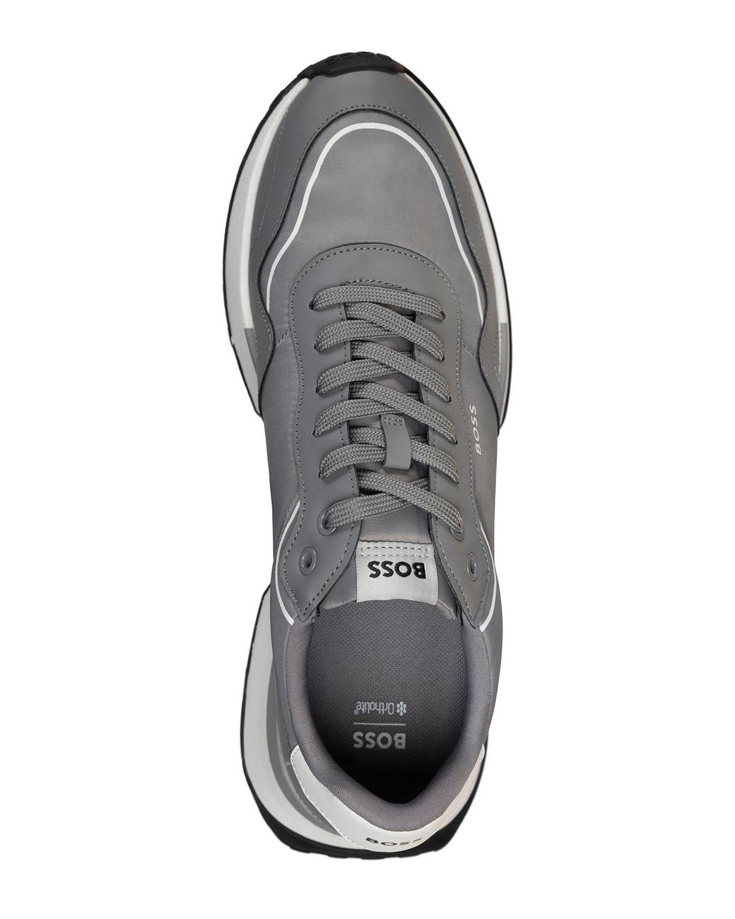 Boss Gray Jonah Round Toe Shoes for men