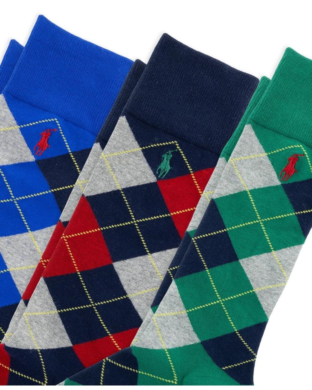 Polo Ralph Lauren Blue 3-pack Argyle Dress Socks for men