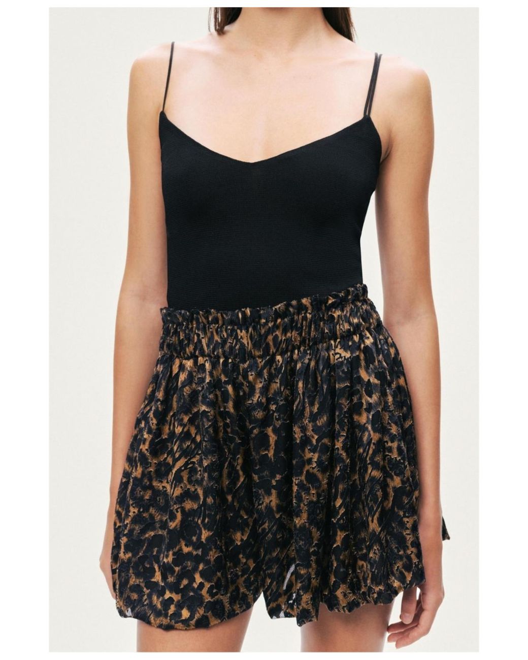 Nocturne Black Printed Mini Shorts