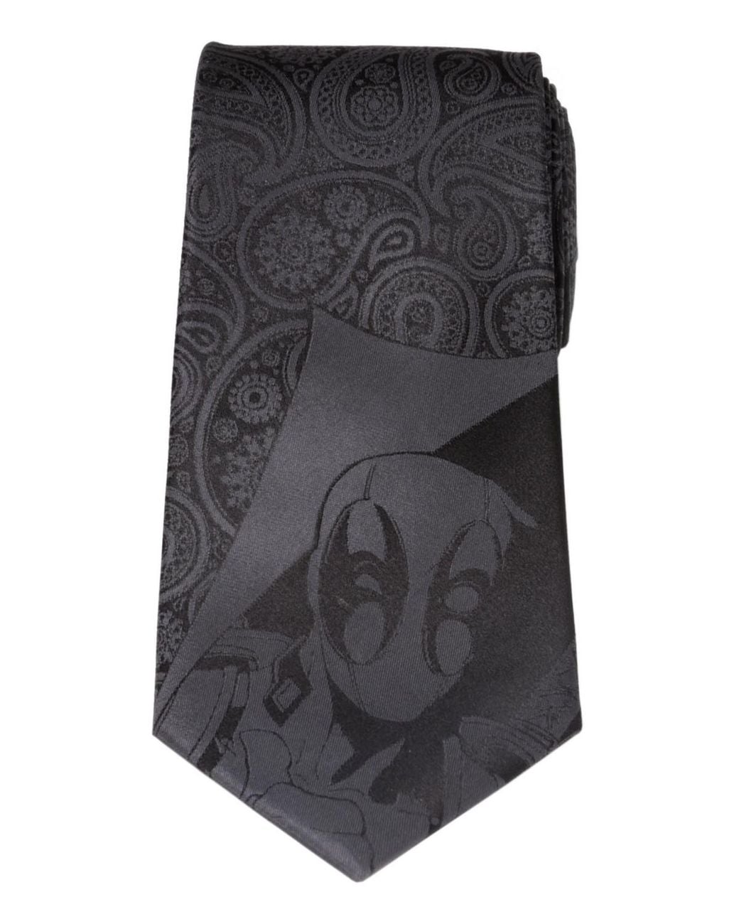 Marvel Black Dead Pool Hidden Paisley Tie for men