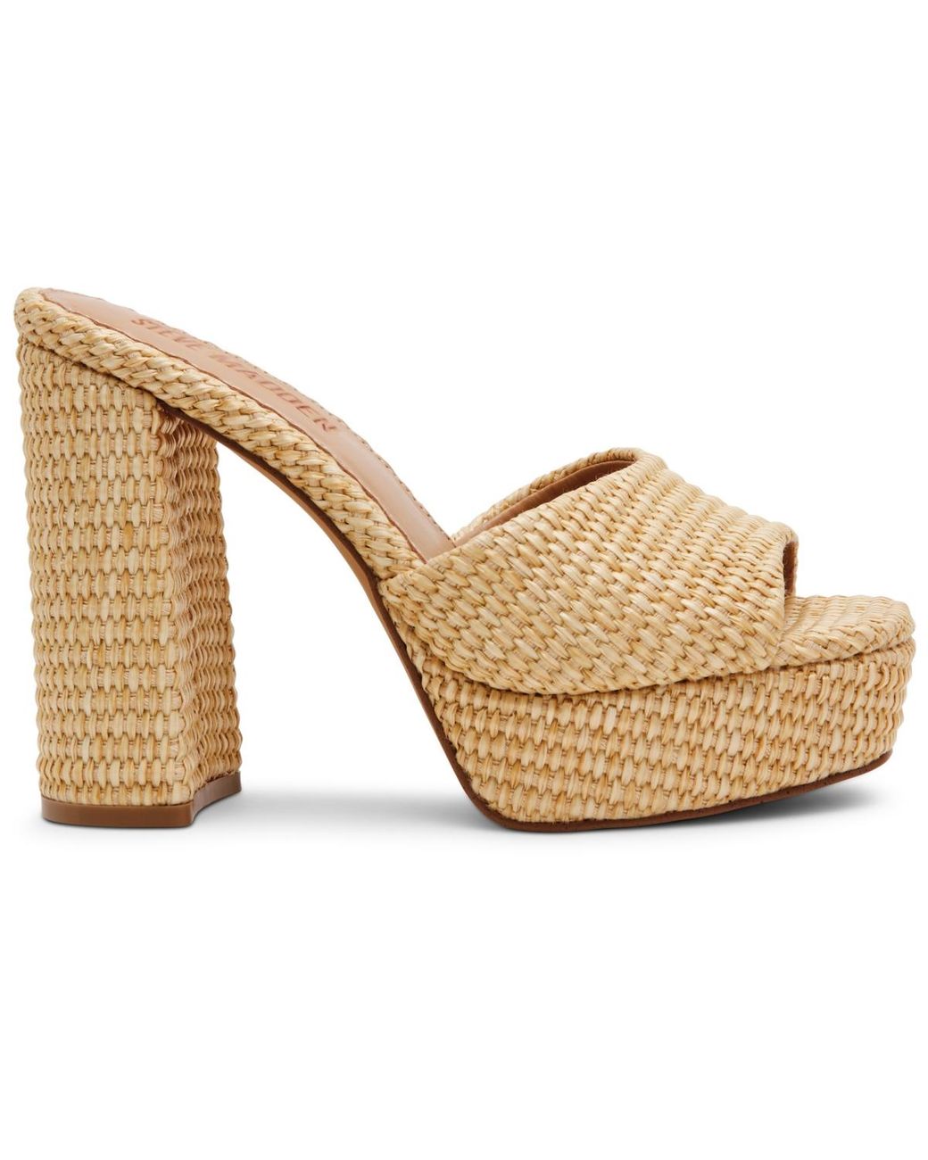 Steve Madden Natural Joel Platform Block Heel Dress Sandals