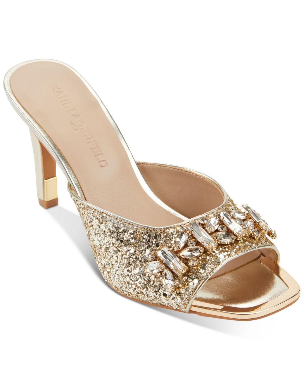 karl lagerfeld gold sandals