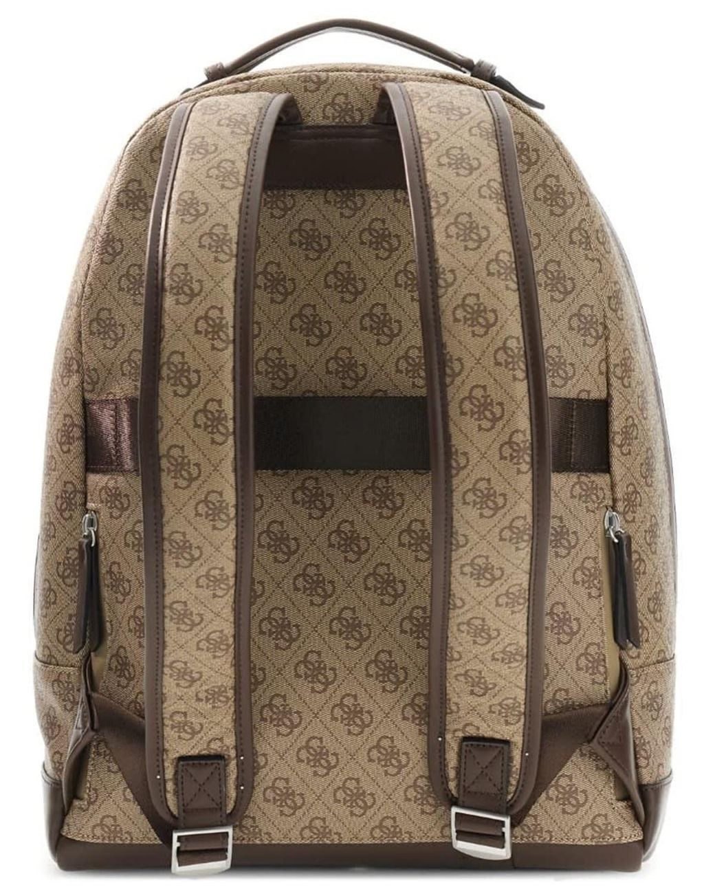 Guess Brown Milano Monogram Pattern Backpack for men