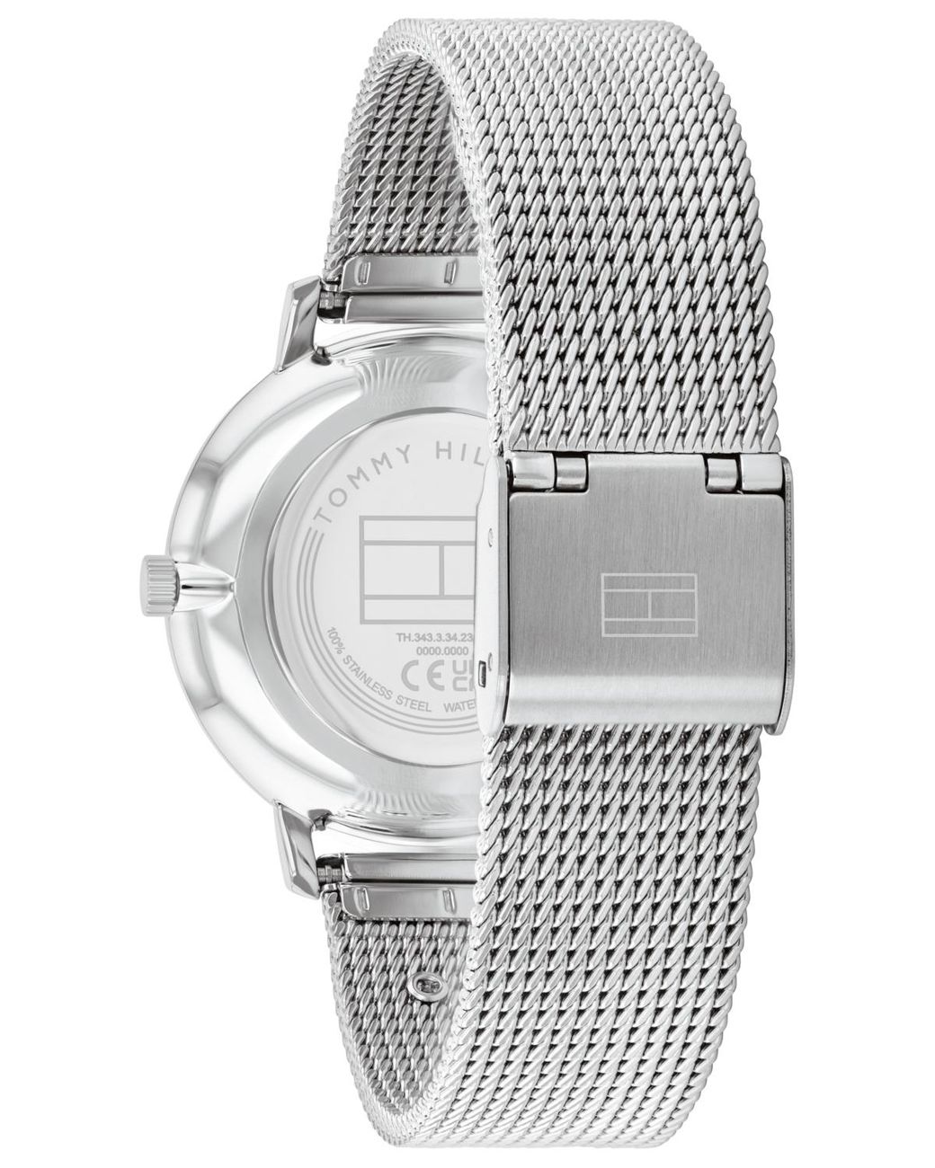 Tommy Hilfiger Blue Quartz -tone Stainless Steel And Carnation Gold Steel Mesh Bracelet Watch 35mm