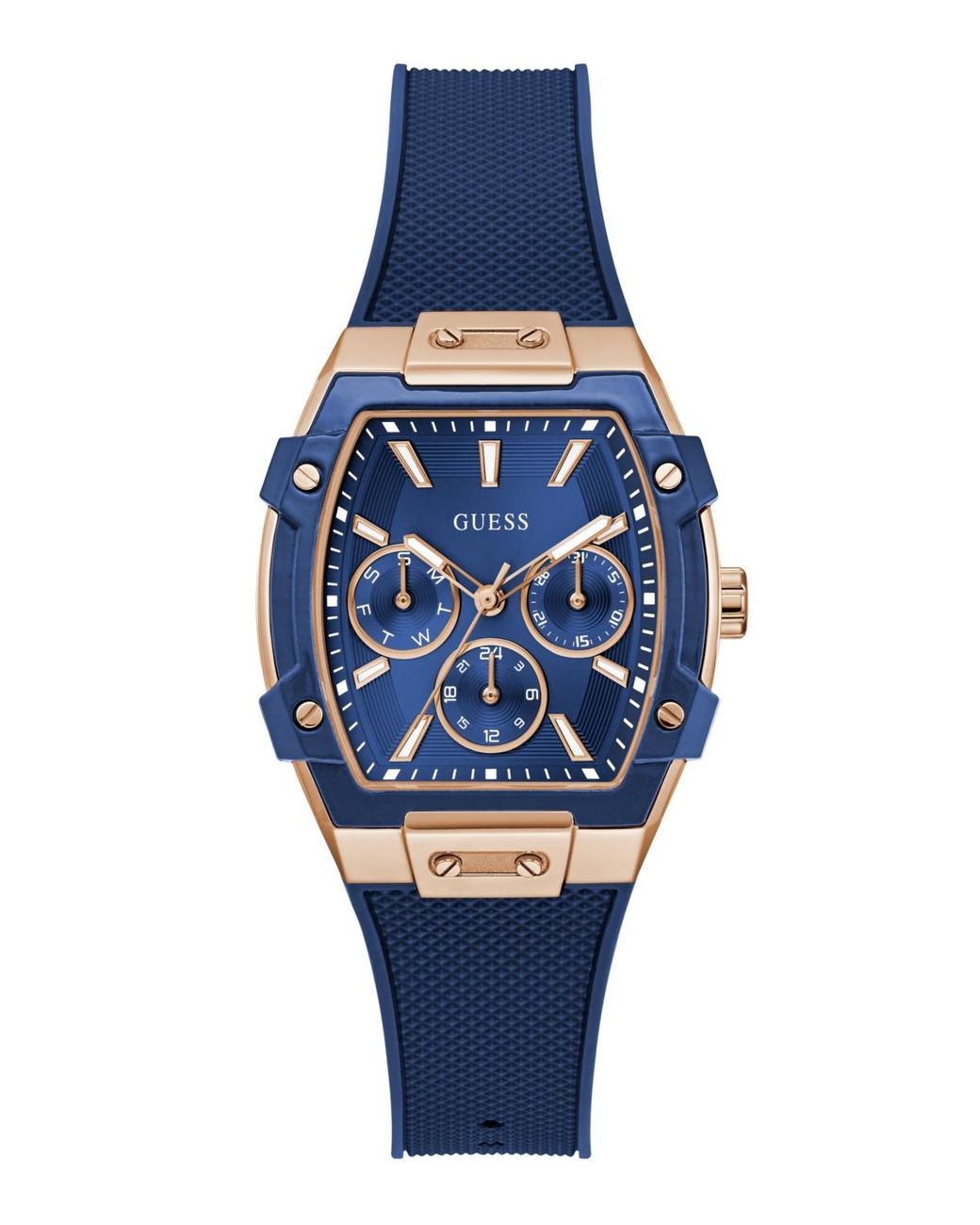 Guess Blue Rose Gold Tone Multi-function Watch