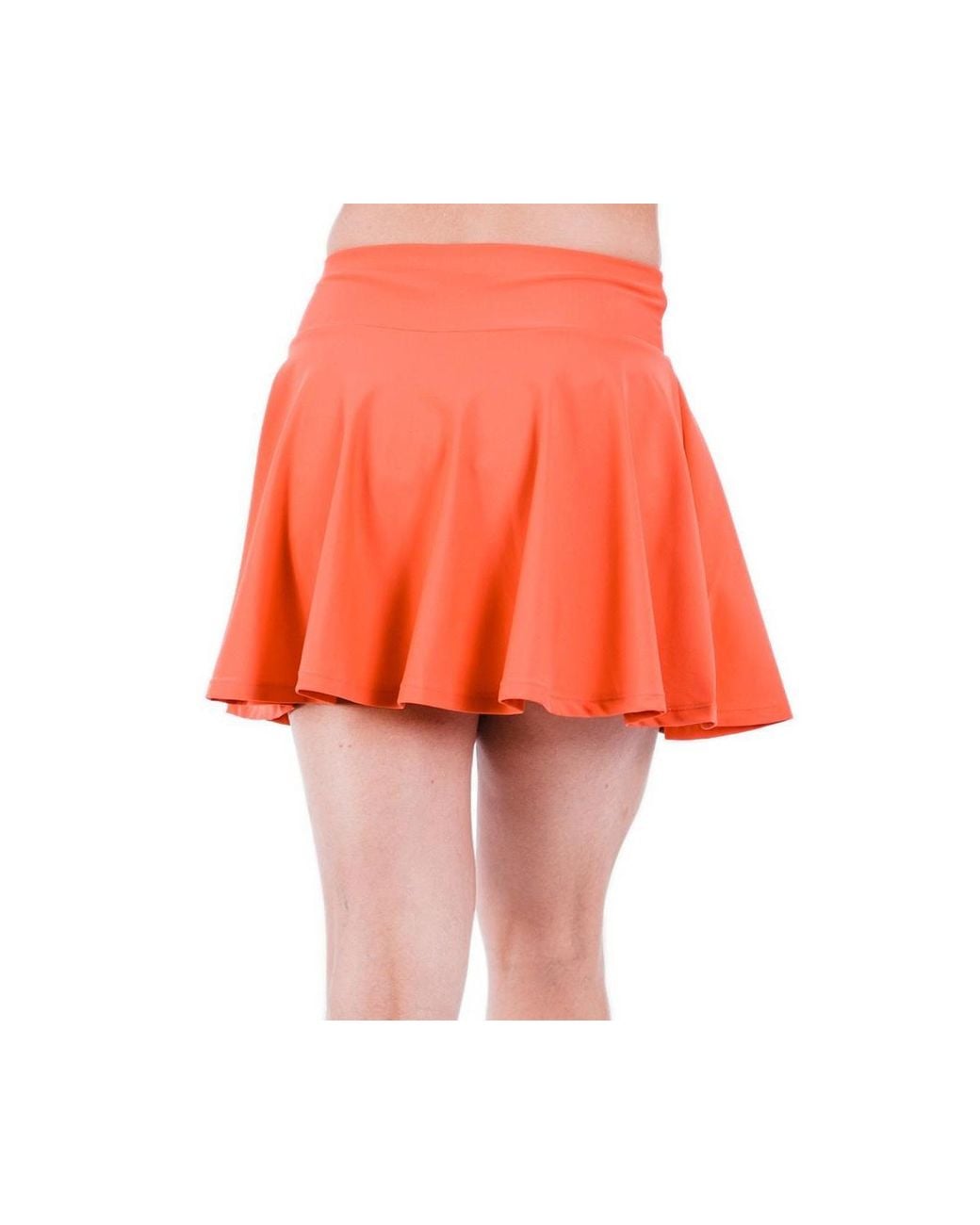 Calypsa Orange Flowy Swim Skirt With Attached Shorts