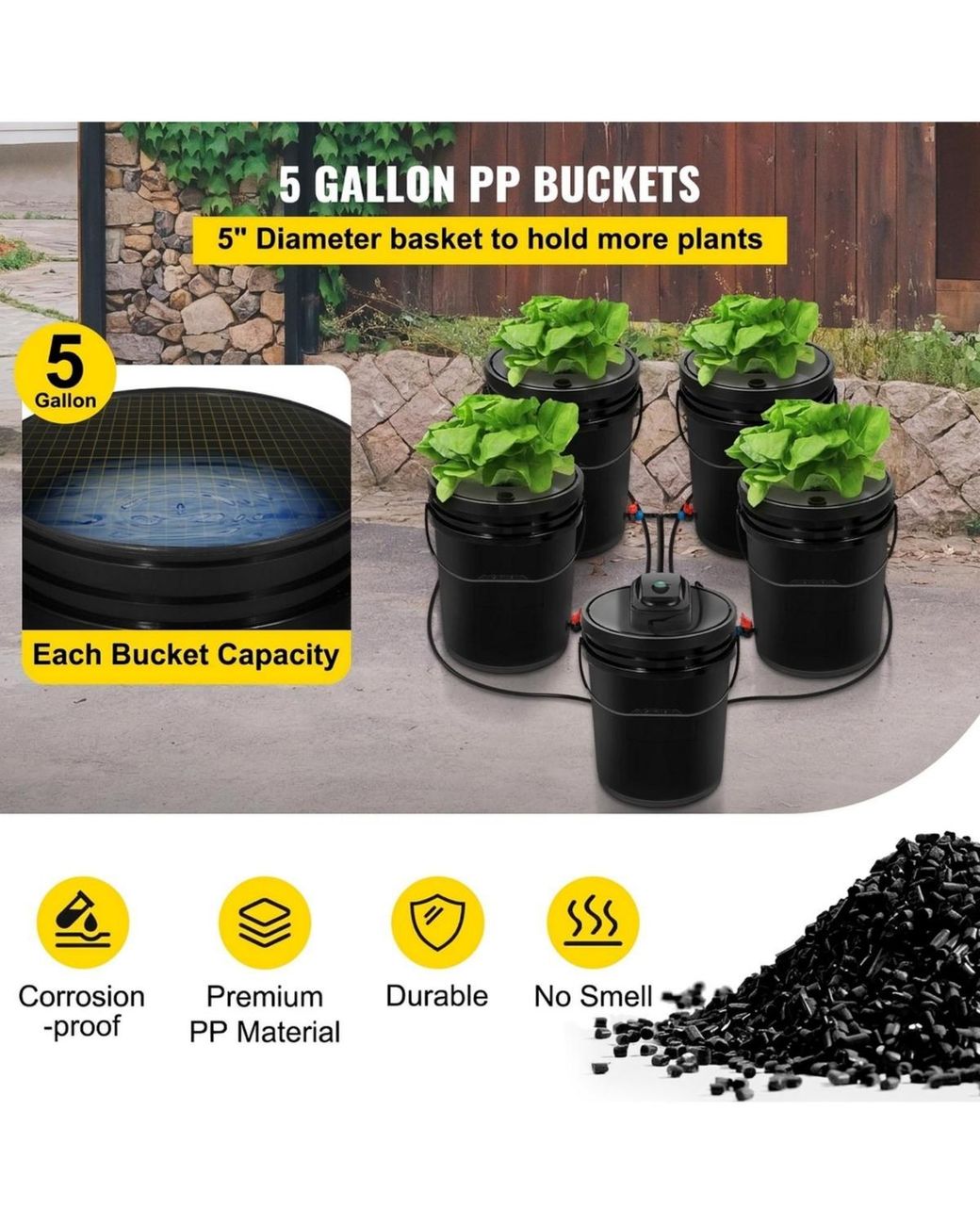 SUGIFT Black Dwc Hydroponic System