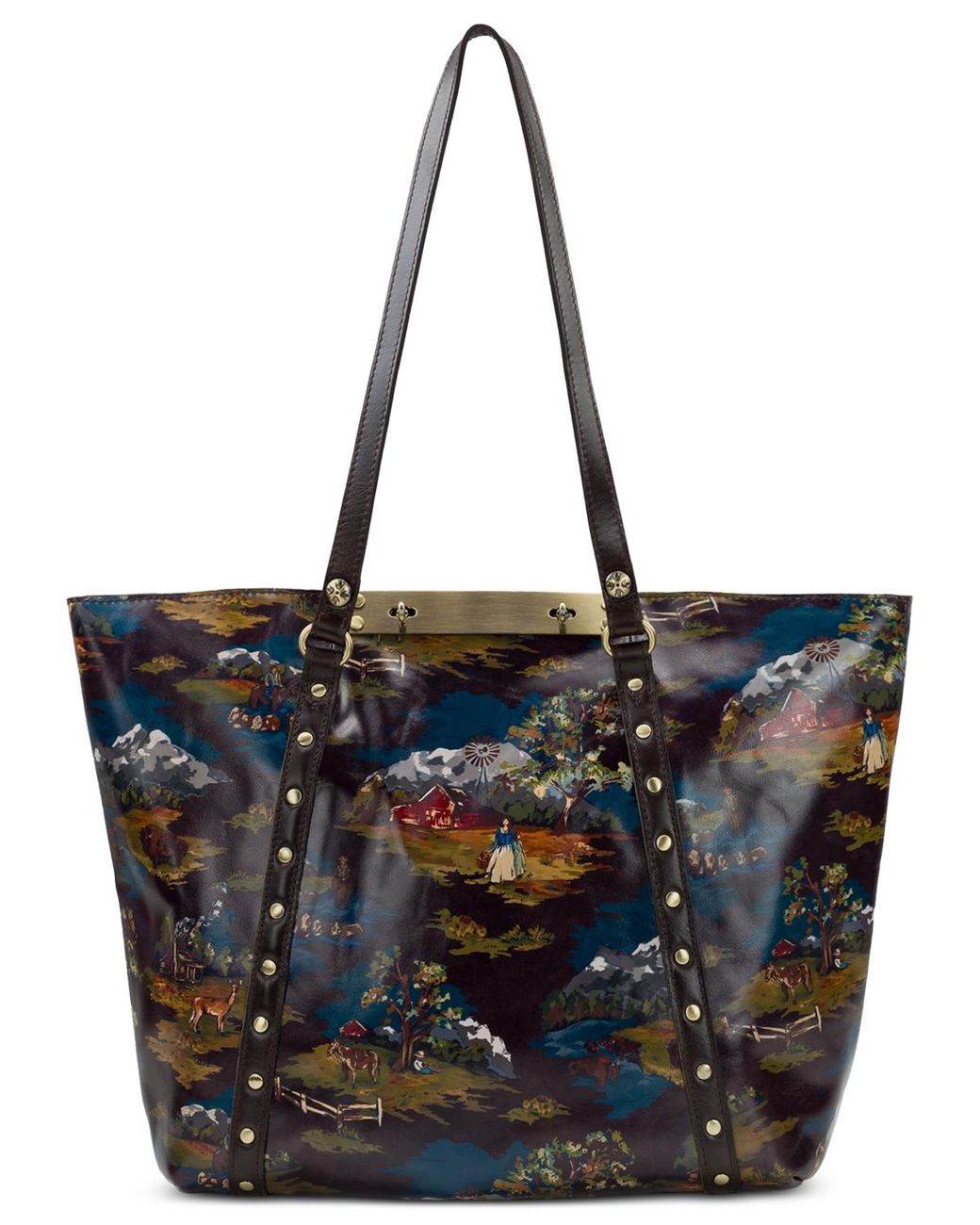 Patricia Nash Benvenuto Extra-large Leather Tote in Black | Lyst