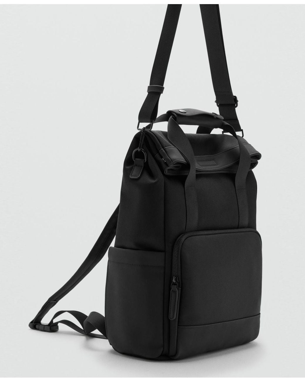 Mango Black Multi-purpose Backpack for men
