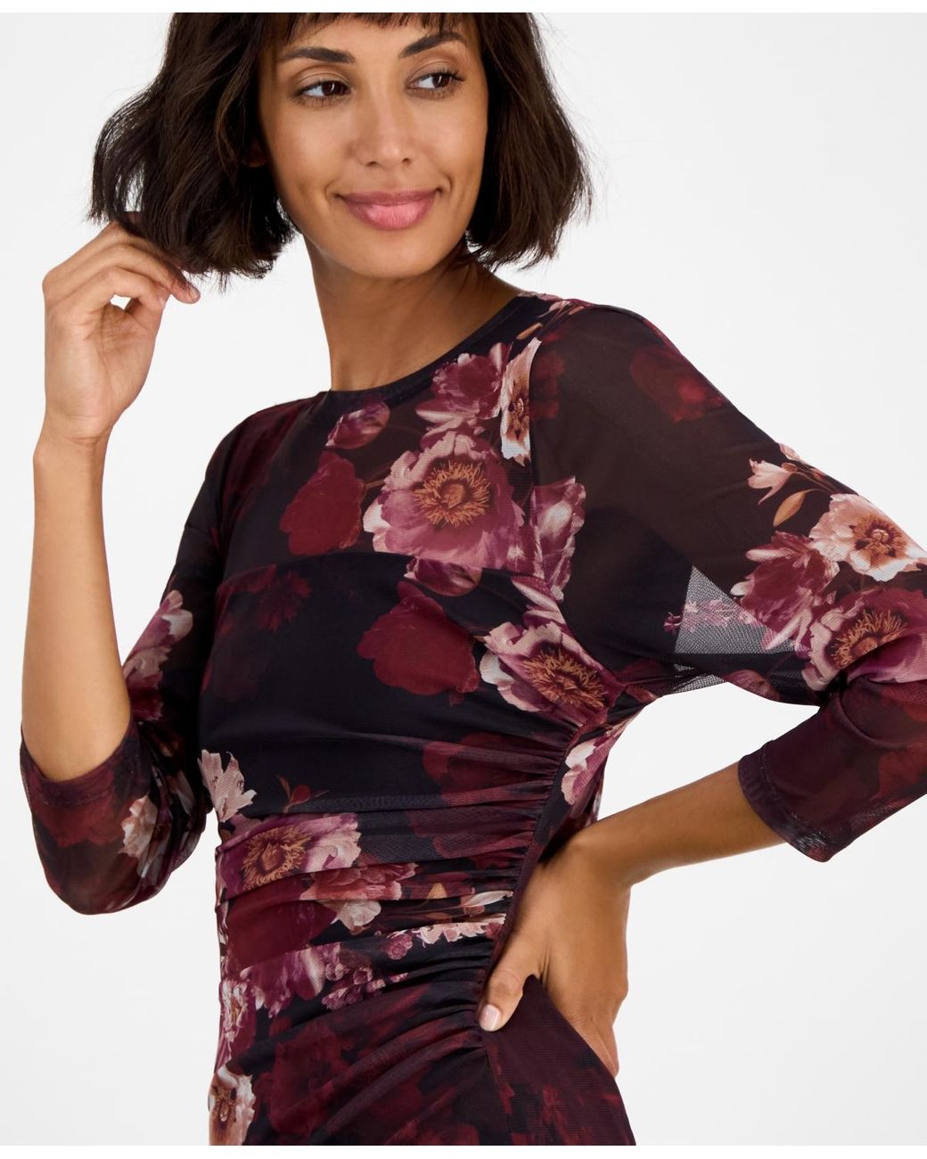 knee length dresses for ladies Anne Klein Faux-Wrap Dress