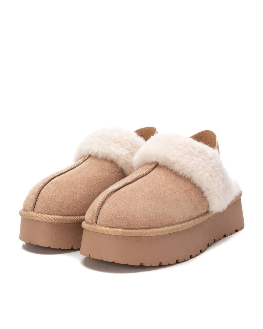 Xti Natural Winter Suede Clogs By