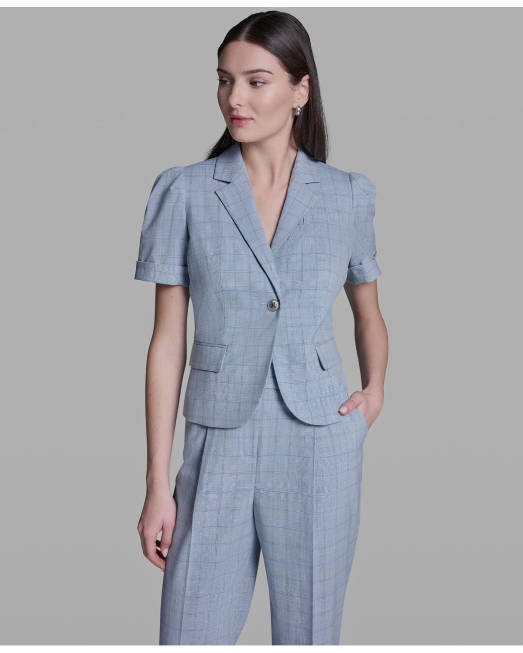 BCBGMAXAZRIA Blue Notch Collar Jacket