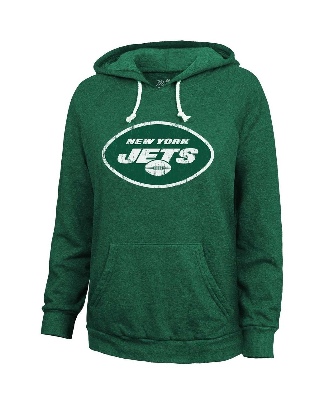 Women's Majestic Threads Sauce Gardner Green New York Jets Name & Number Off-Shoulder Script Cropped Long Sleeve V-Neck T-Shirt Size: Small