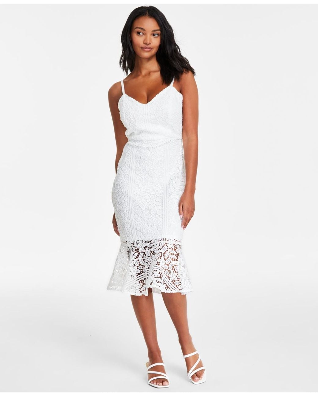 Siena Jewelry Floral-lace V-neck Sleeveless Dress in White | Lyst Siena Jewelry Floral-lace V-neck Sleeveless Dress in White | Lyst