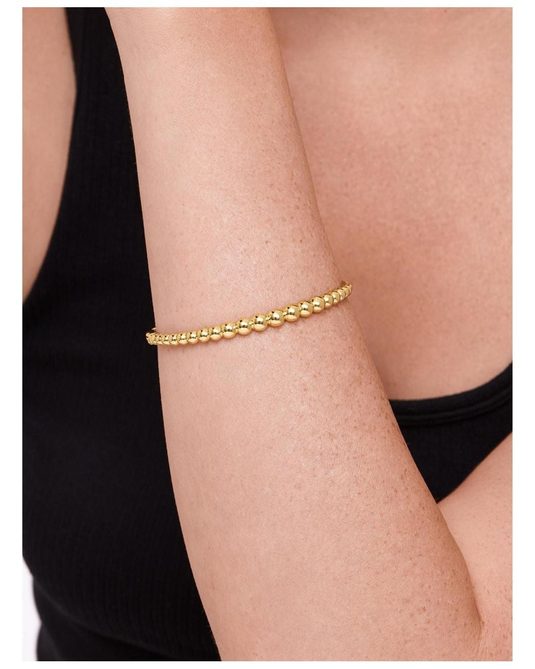 DEVATA Natural Beaded Ball Bangle Bracelet