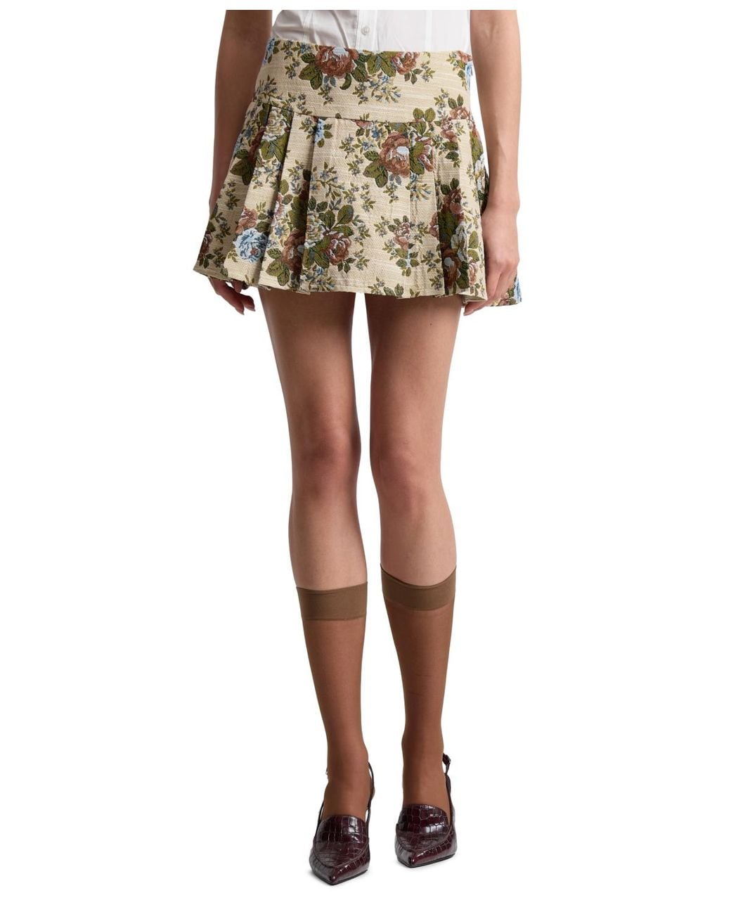 Avec Les Filles Multicolor Pleated Skort