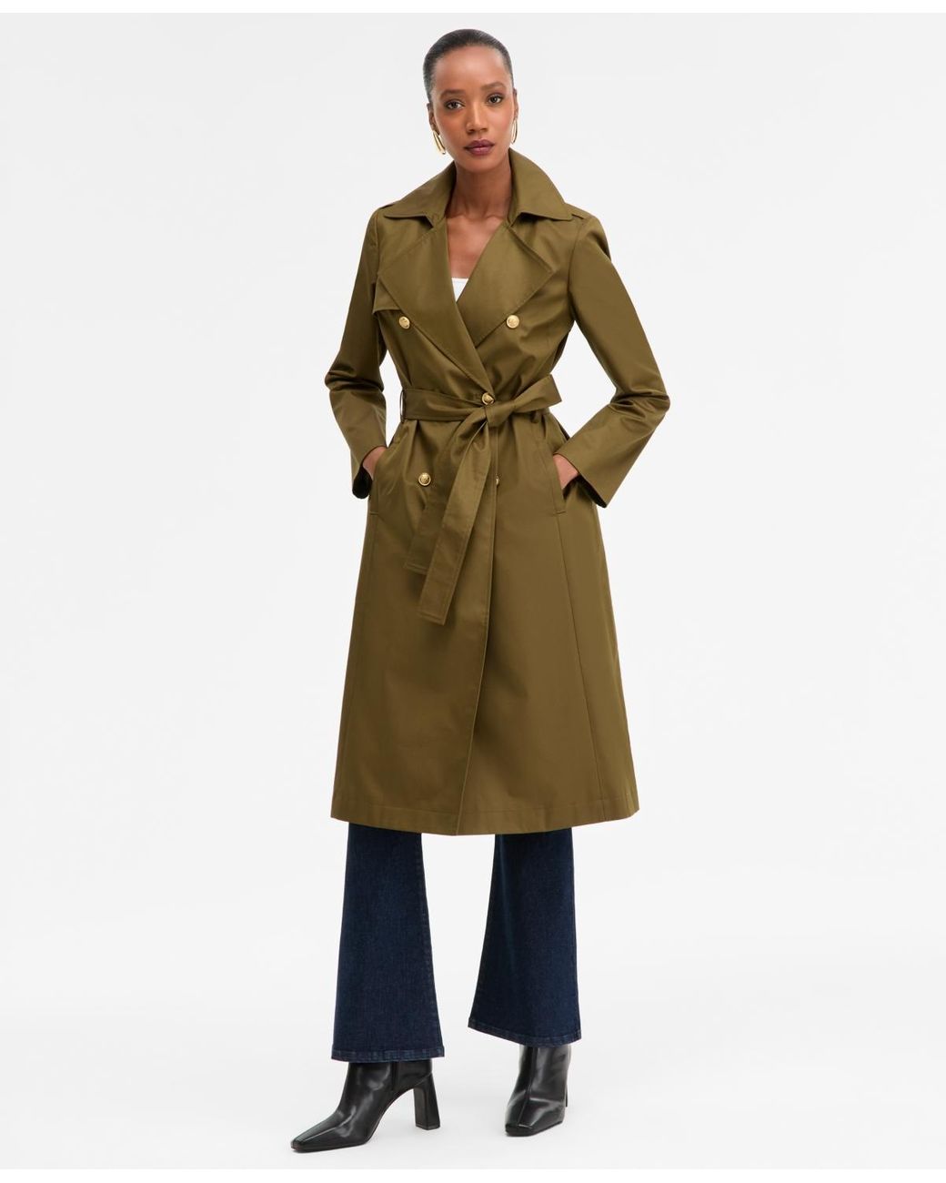Trench-coat Femme INC International Concepts Bleu - 100% Coton, Taille XL, Occasion Très Bon état