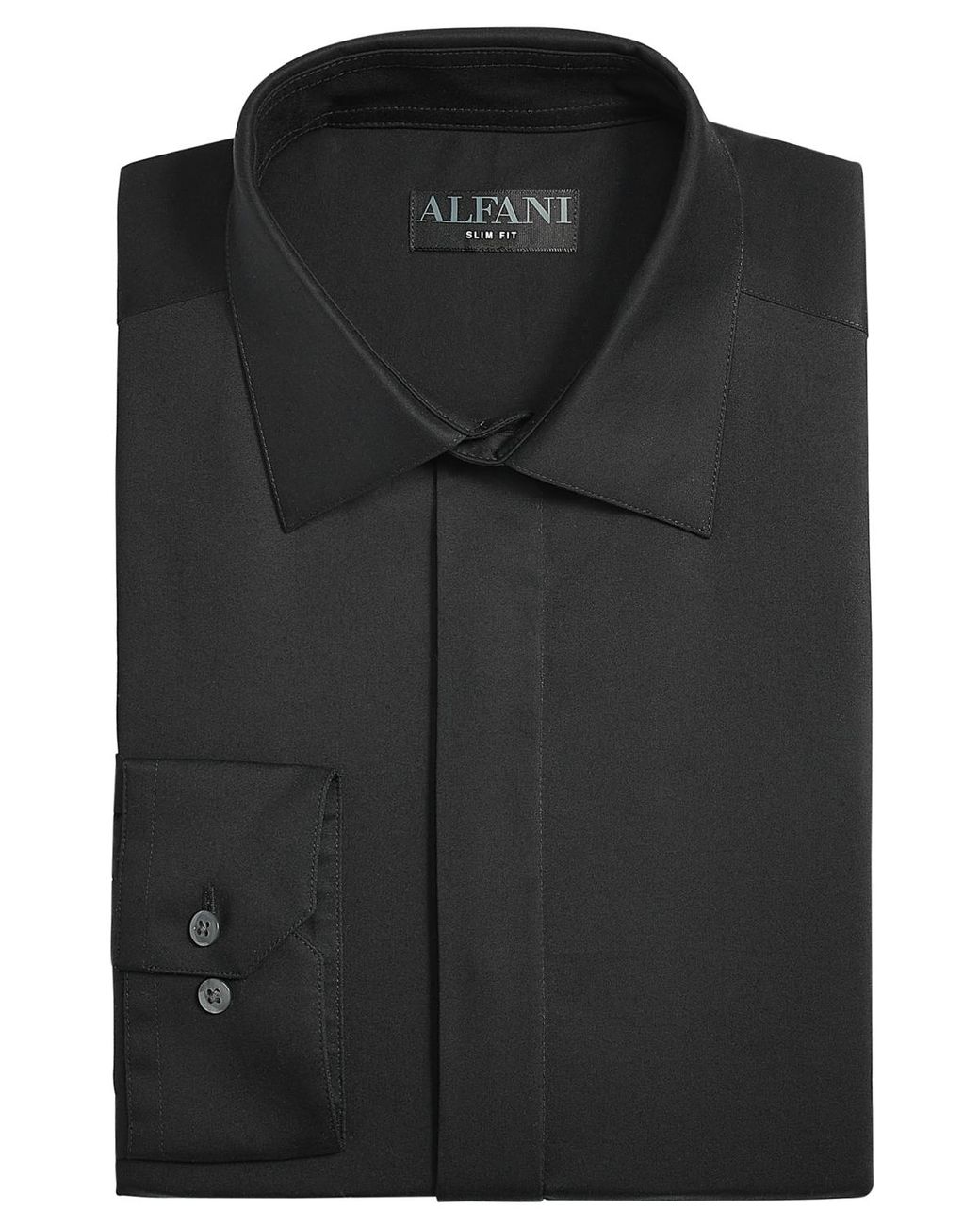 Alfani Blue Slim Fit Covered Placket Tuxedo Shirt for men