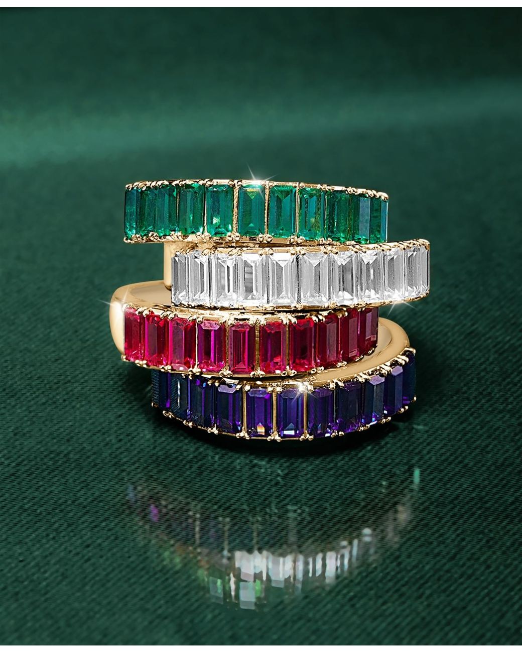 Audrey by Aurate Nano Emerald Color Baguette Ring (1 Ct. T.w. in ...