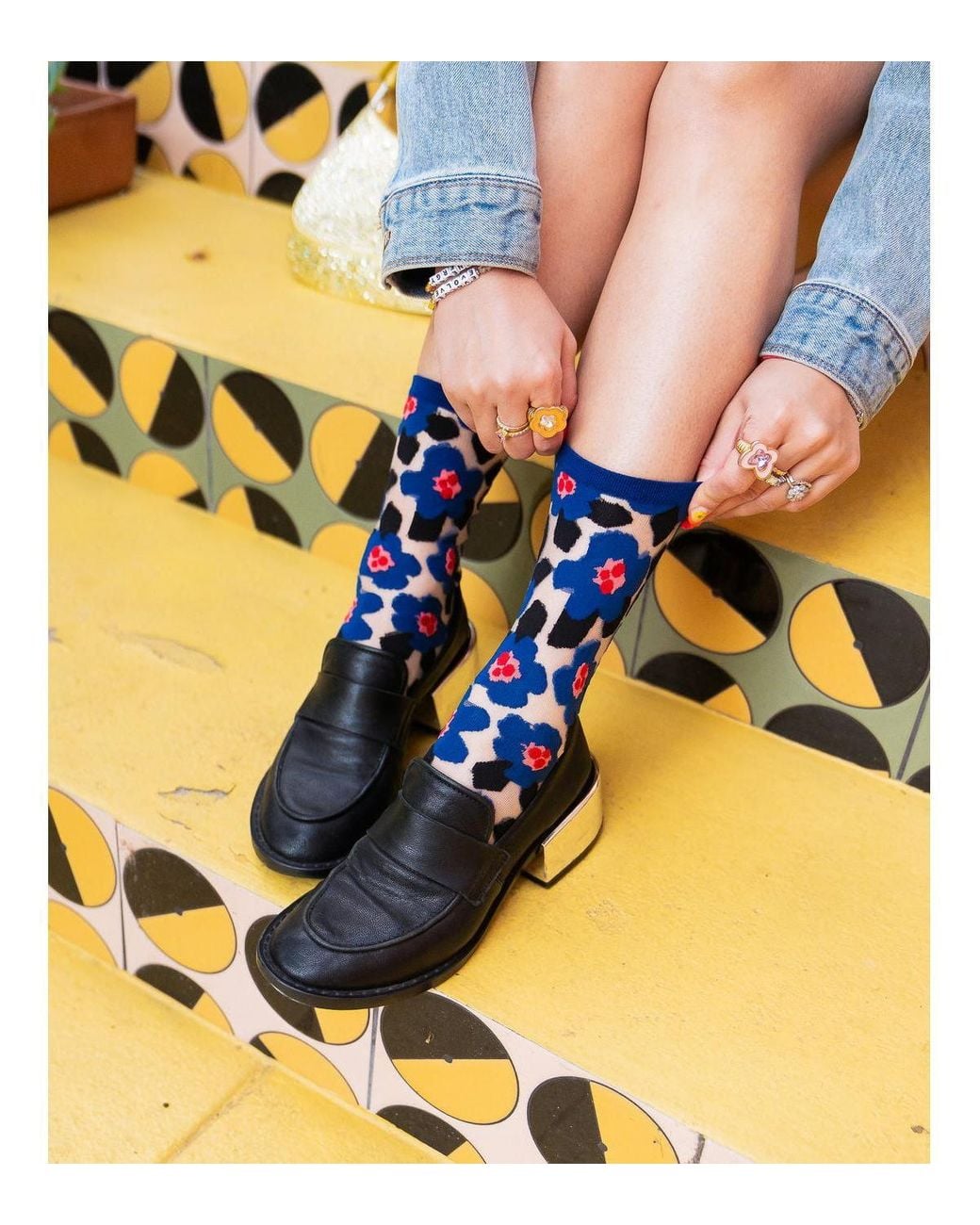 Sock Candy Bold Blue Sheer Sock