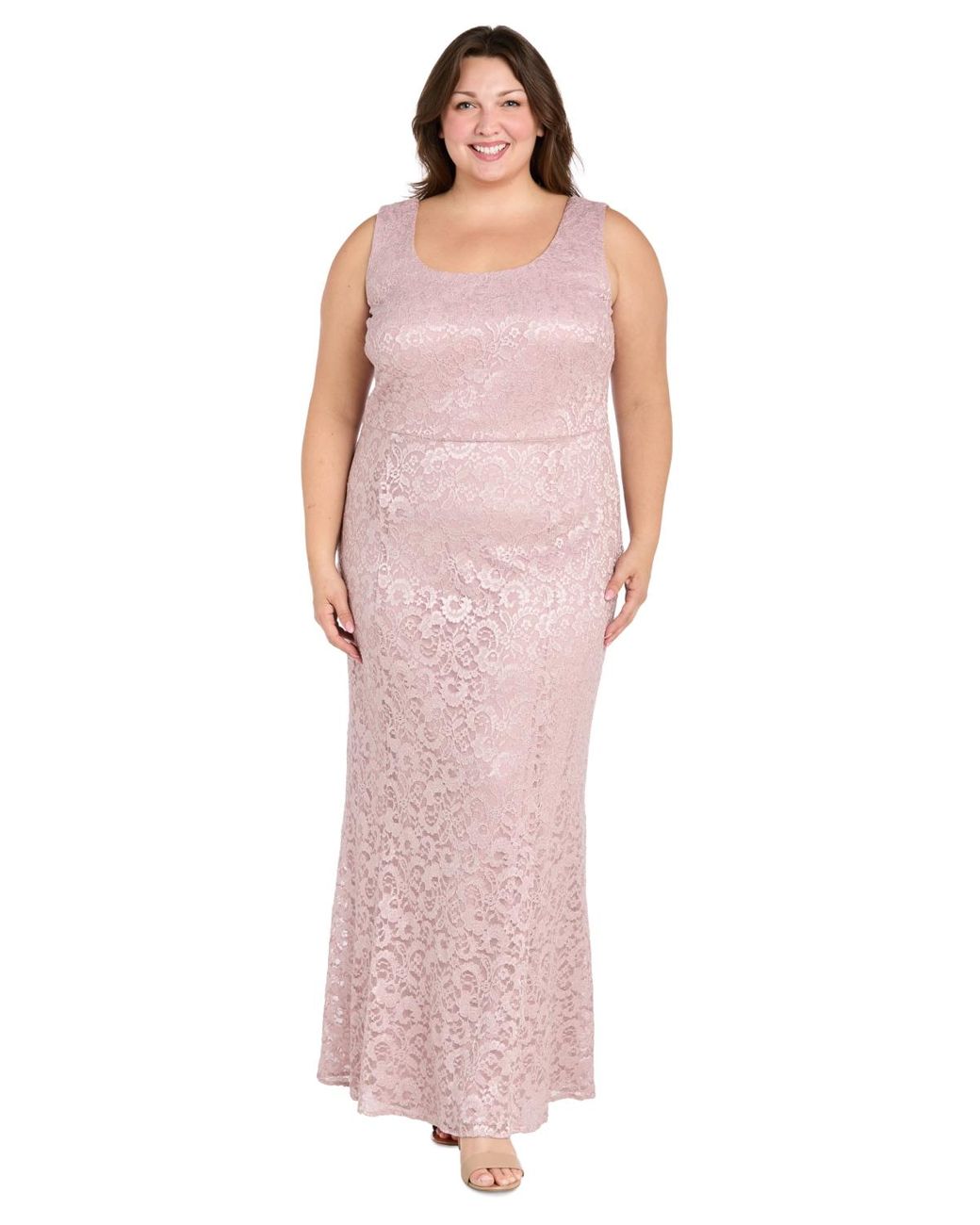 knee length dresses for ladies R&M Richards 7441W Draped Sleeve Short Plus Size Dress main image 1