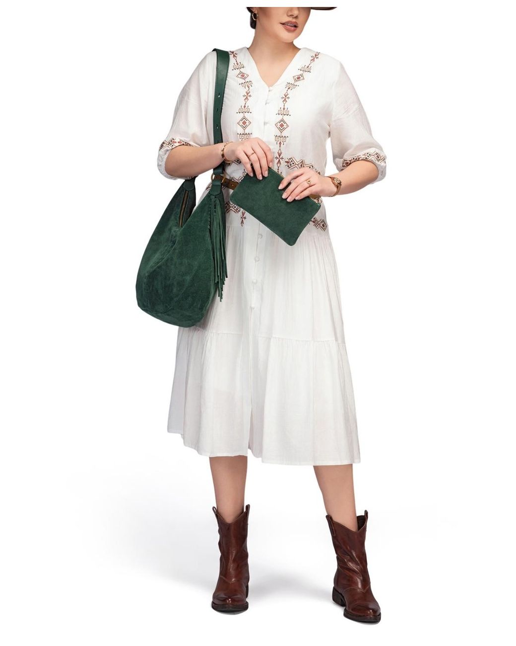 Old Trend Green Hydrangea Extra-large Shoulder Bag
