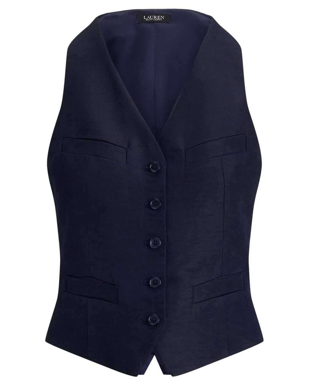 Ralph Lauren Blue Petite Jalan V-neck Vest