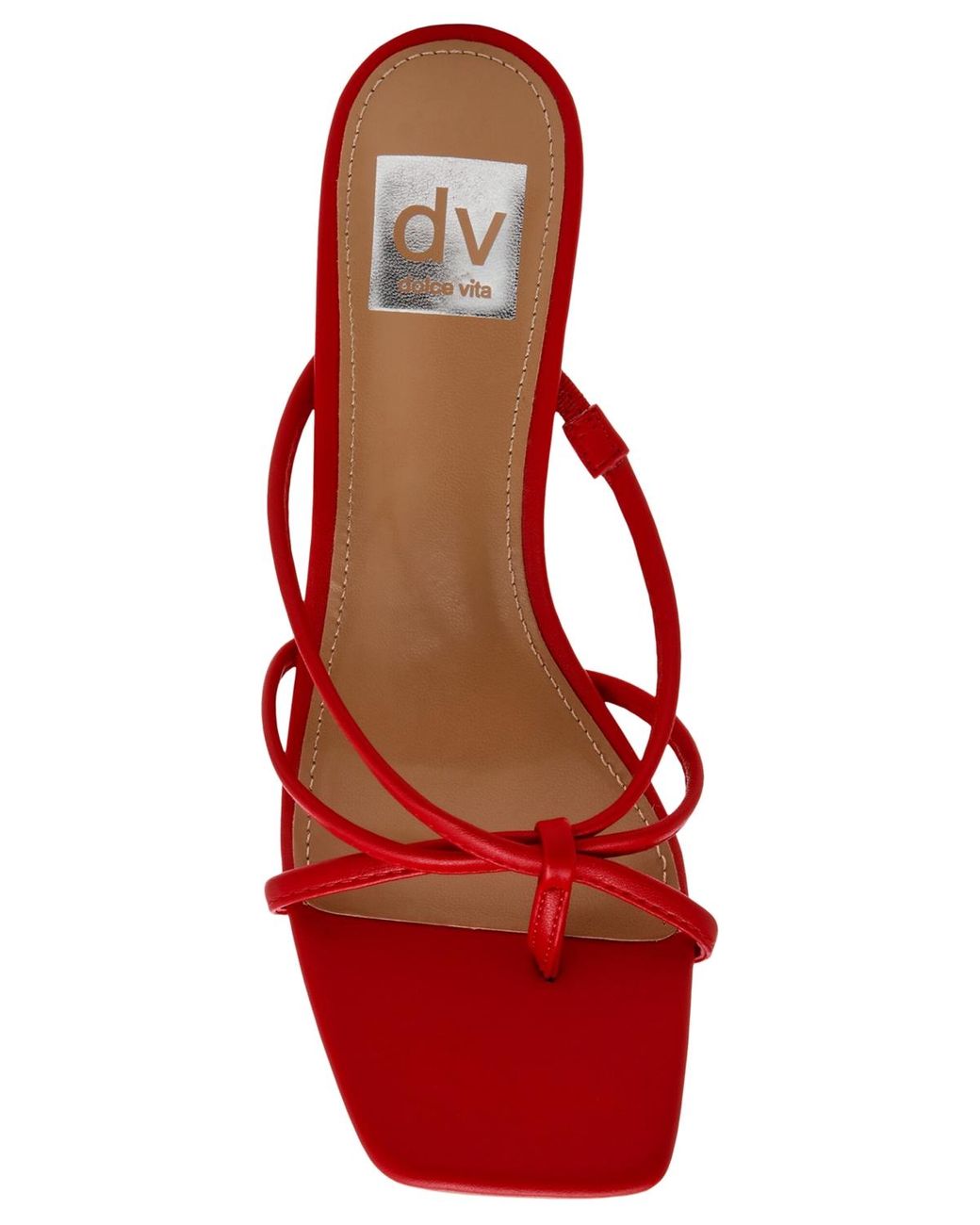 Dolce Vita Zini Strappy Kitten Heel Dress Sandals in Red | Lyst