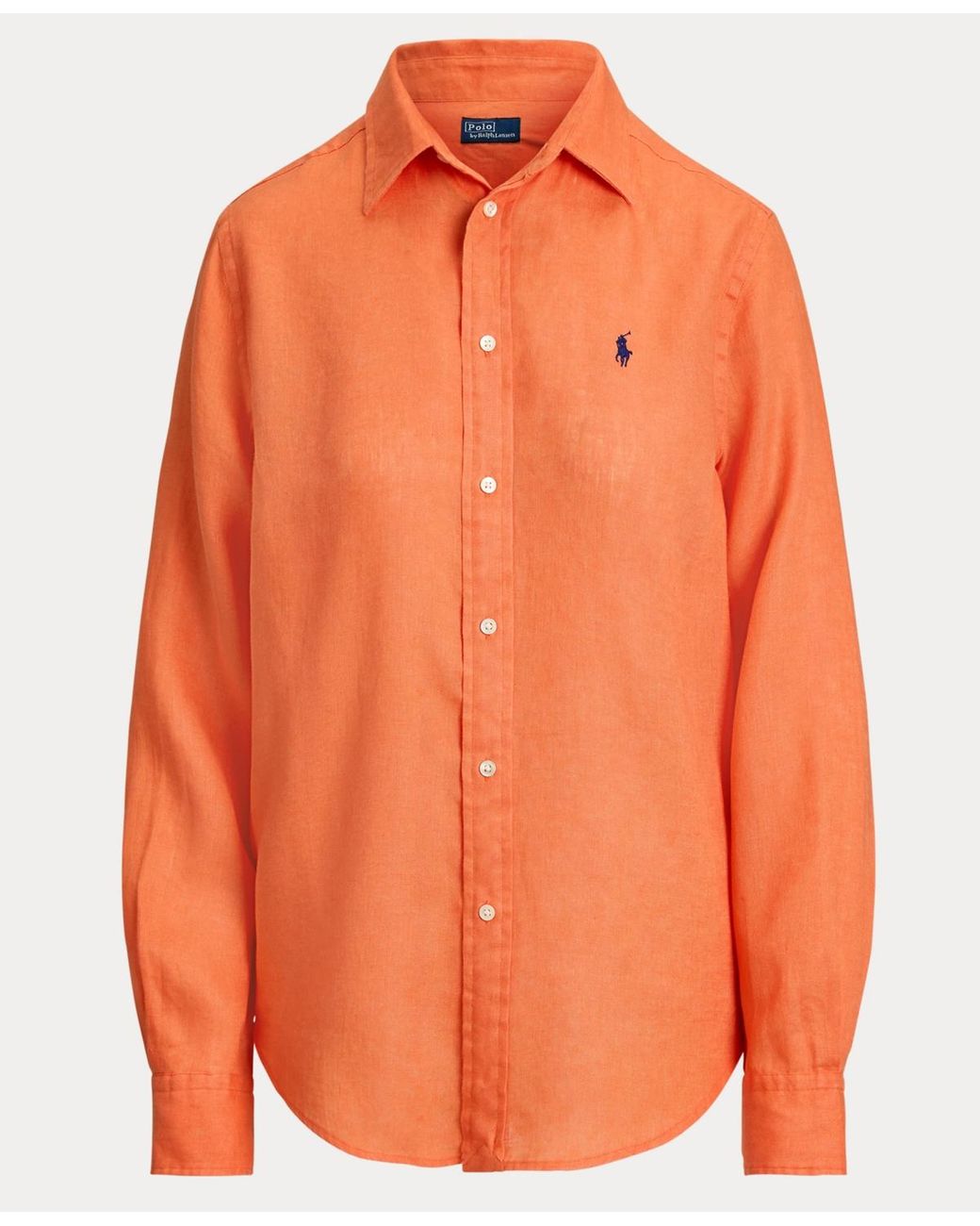 Polo Ralph Lauren Classic-fit 100% Linen Shirt in Orange | Lyst