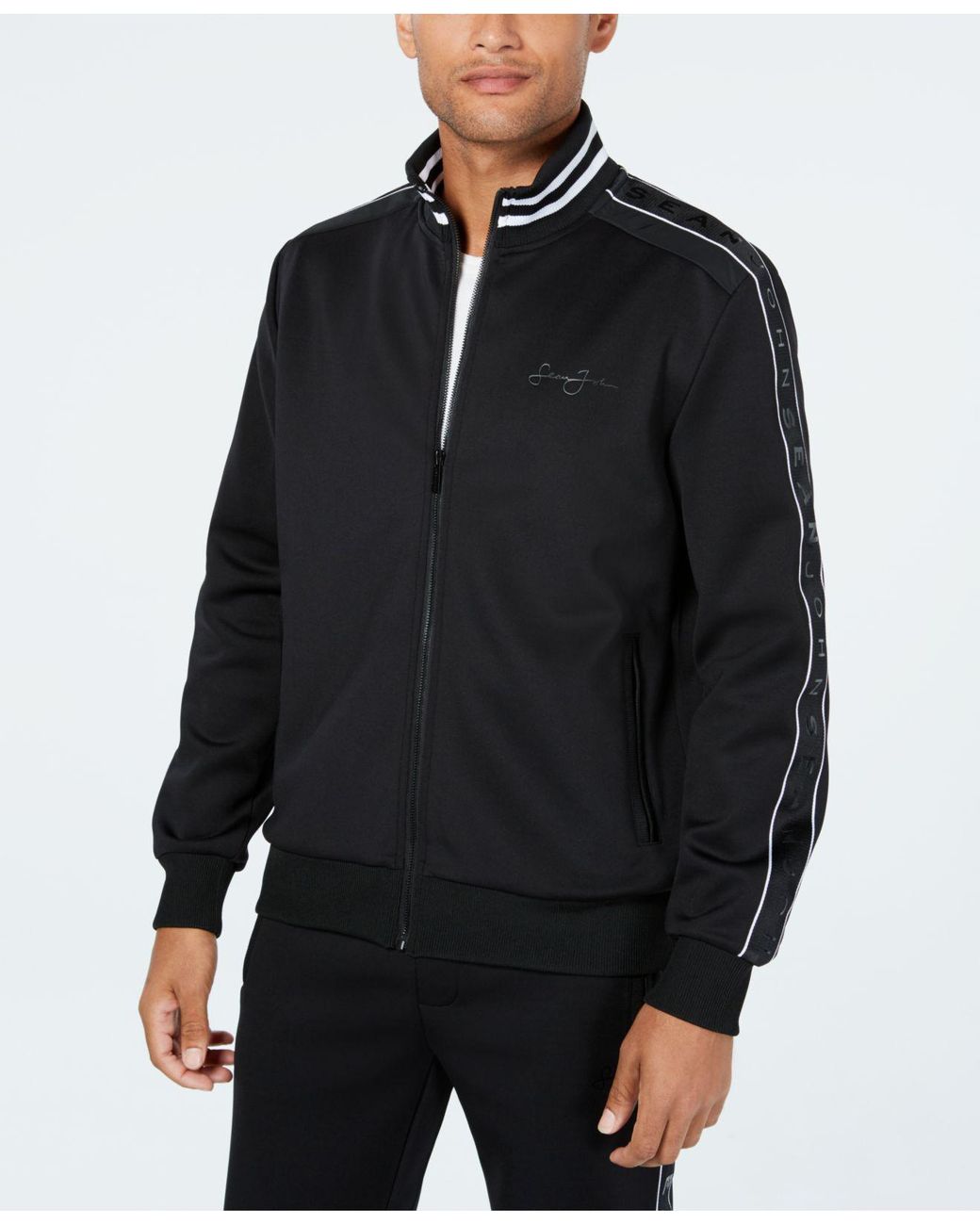 Grey New Sean John Mens Quilted Logo Track Jacket XL Fashion RA8362586