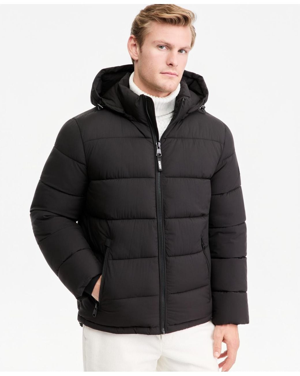DKNY Black Classic Puffer Jacket for men