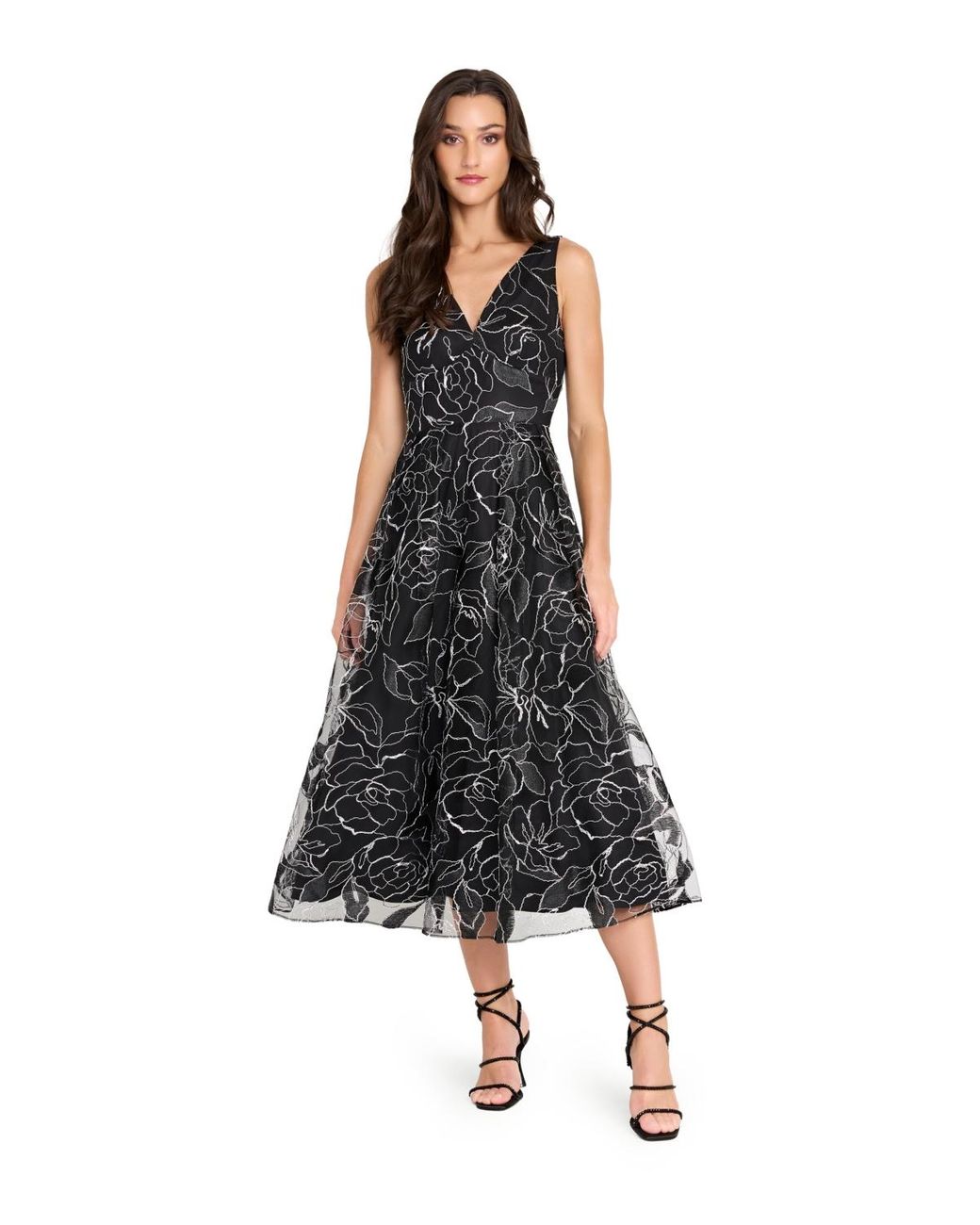 tahari metallic dress Elie Tahari Leith Metallic Rib-Knit Belted Midi-Dress