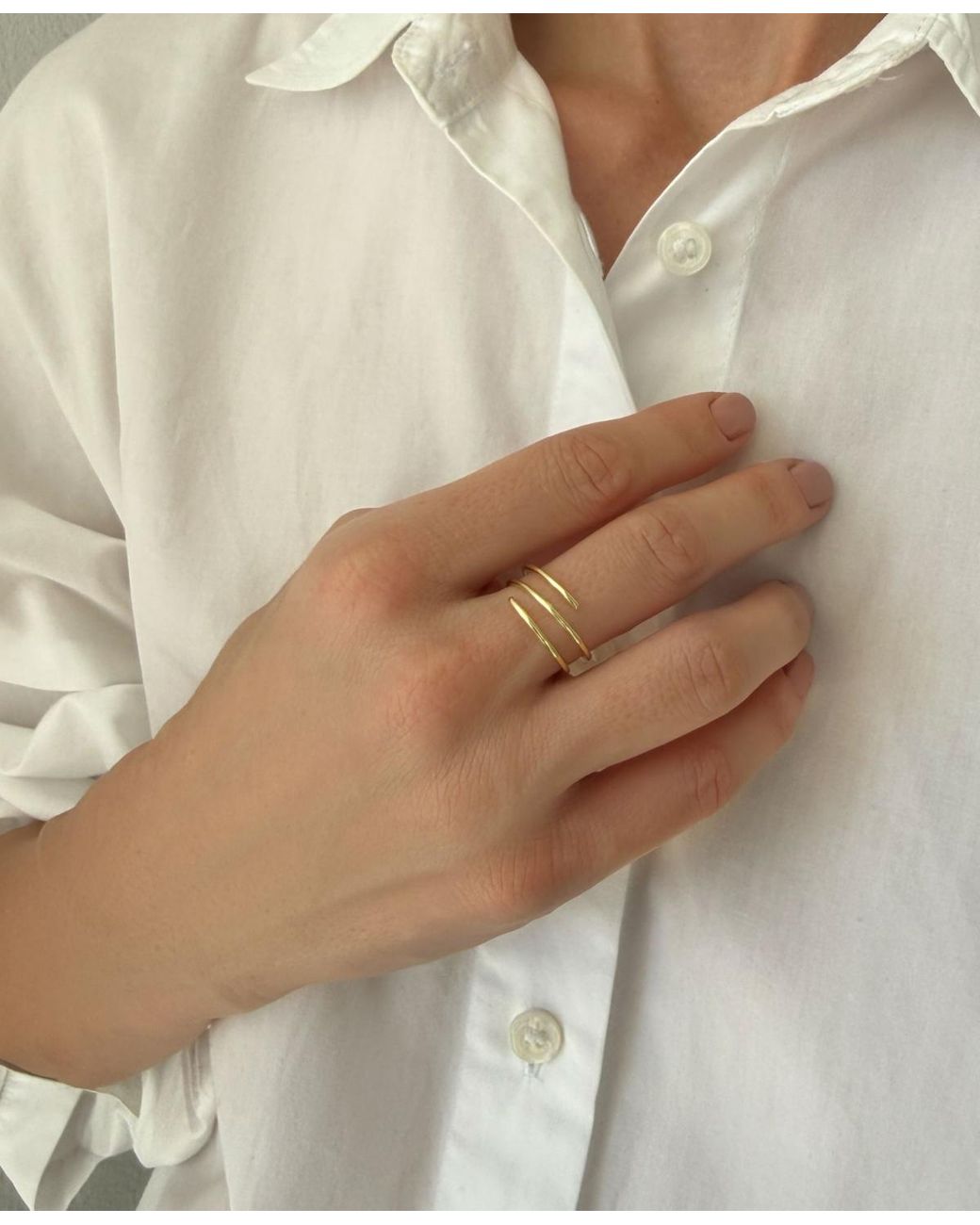 Adornia Metallic Adjustable Coil Wrap Ring