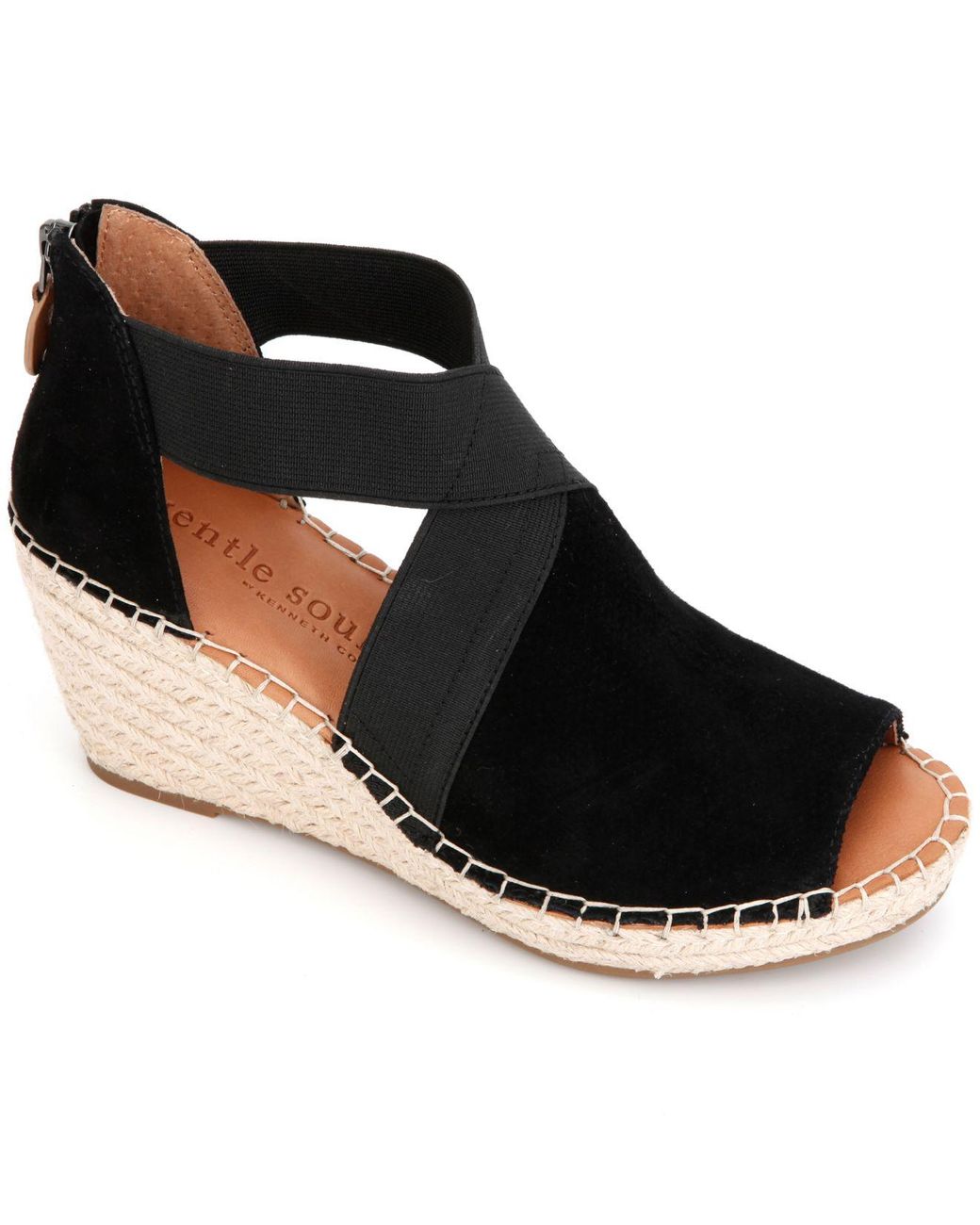 Gentle Souls By Kenneth Cole Charli Cross Elastic Wedge Sandals in ...