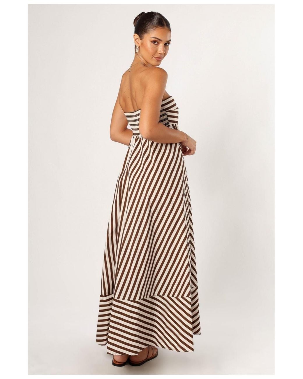 knee length dresses for ladies Madeleine Strapless Maxi Dress - Bitter Chocolate