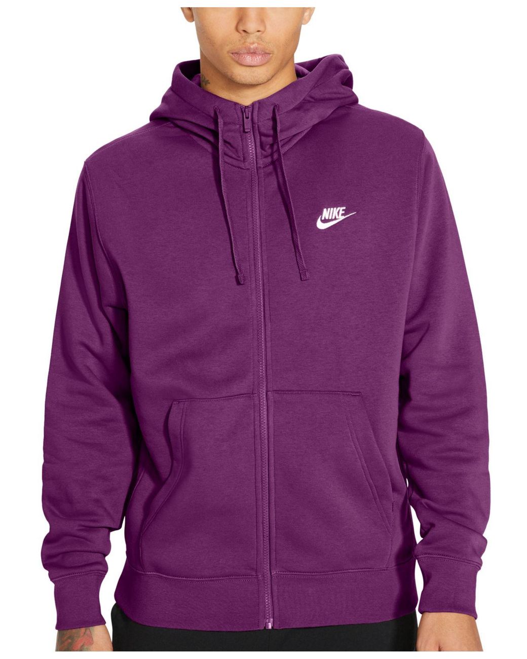 Nike Club Fleece Full-zip Hoodie in Purple for Men | Lyst